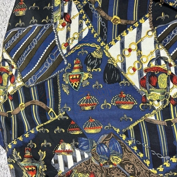 Vintage Silk Jacket Womens Extra Large Crown Bomber Fuda International Zip Up - Picture 5 of 5